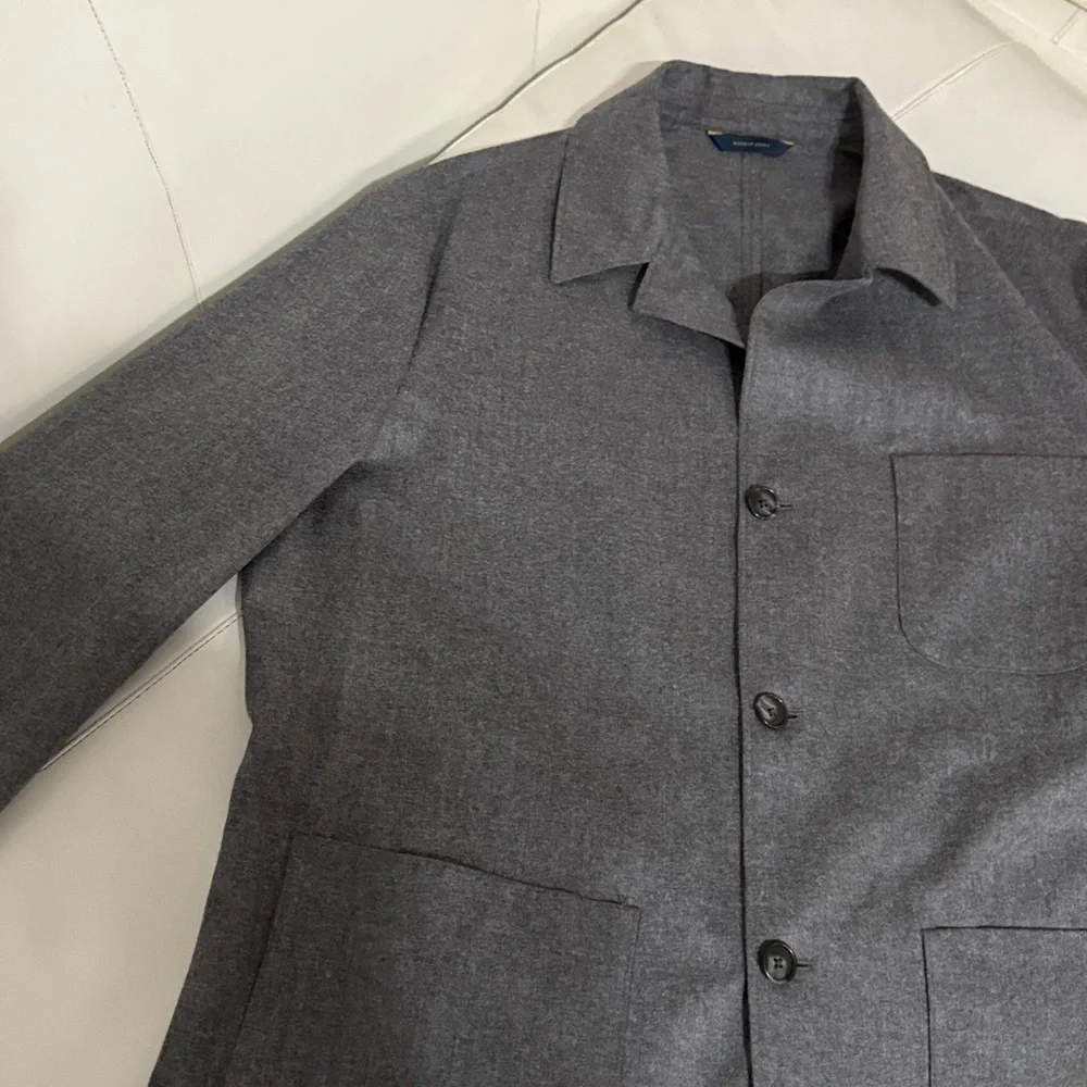 Brooks Brothers Tailored Shirt Jacket in Wool Flannel gray 42r